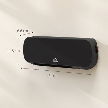 HOMCOM 2000W Wall Mounted Ceramic Space Heater, 10-49°C Temperature, Black