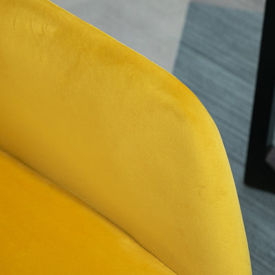 HOMCOM Modern Dining Furniture Set with Round Table and Accent Armchair Black and Yellow 