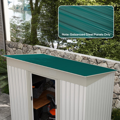 Outsunny Corrugated Roofing Sheets, Pack of 24, Galvanised Metal Roofing Sheets for Greenhouse, Garage, Storage Shed, Carport, 129 x 45cm, Green 