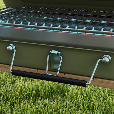 Outsunny Metal Suitable-Style Portable BBQ Grill - Green 