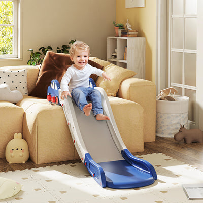 AIYAPLAY Kids Slide for Couch, Bed, Sofa, with Extended Length, Easy to assemble and Store, White and Blue 