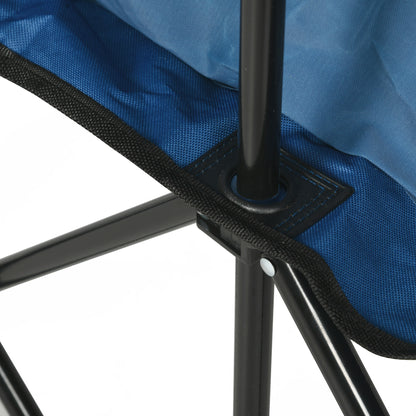Outsunny 6 Seater Folding Camping Chair with Cup Holder & Carry Bag - Blue 