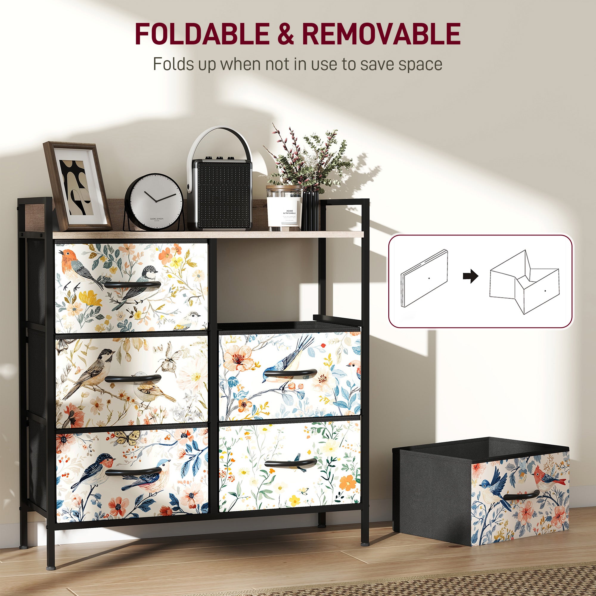 HOMCOM 6-Drawer Chest of Drawers - White 