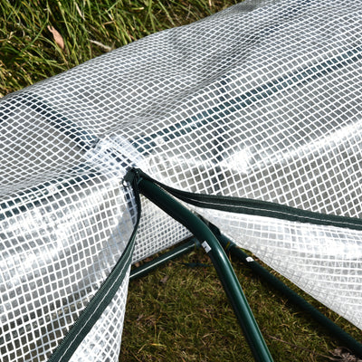 Outsunny Mini  Greenhouse Grow House PVC Cover Steel Frame White 99L x 71W x 60H cm 