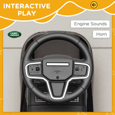 AIYAPLAY Land Rover Licensed Toddler Ride on Car with Horn, Engine Sounds, Under-Seat Storage, for 18-36 Months, Black 