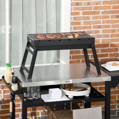 Outsunny Foldable Charcoal Grill - Black 
