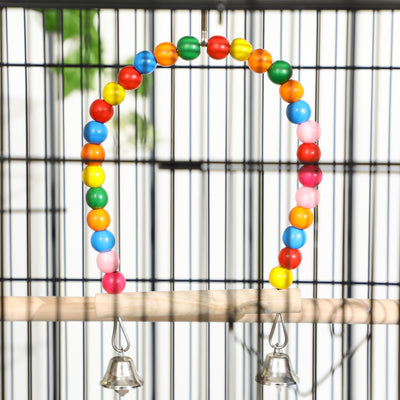 PawHut Large Bird Cage Budgie Cage with Stand, Toys, Wheels, Accessories, Storage Shelf for Canaries, Finches, Lovebirds, Parakeets - Black, 79 x 49 x 133 cm 