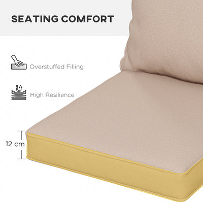 Outsunny Seat and Back Padded Cushion Set - Beige 