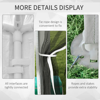 Outsunny 4 x 3 m Party Tent Wedding Gazebo Outdoor Waterproof PE Canopy Shade with Panel 