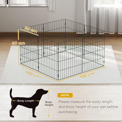 PawHut 8 Panel Pet Playpen for Small Dogs Indoor Outdoor 60 cm Height 