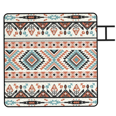 Outsunny Picnic Blanket, 200x200CM Large Beach Blanket Outdoor Picnic Mat with Integrated Strap for Camping, Mix-Colour 
