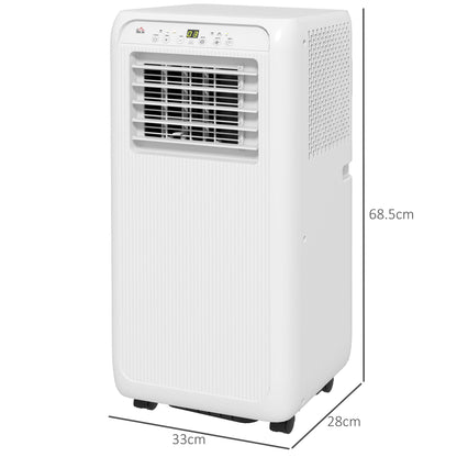 HOMCOM 9,000 BTU Mobile Air Conditioner for Room up to 20m\'c2\'b2, with Dehumidifier, 24H Timer, Wheels, Window Mount Kit