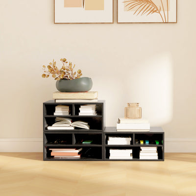 HOMCOM Three-Compartment Printer Storage Cabinet - Black 