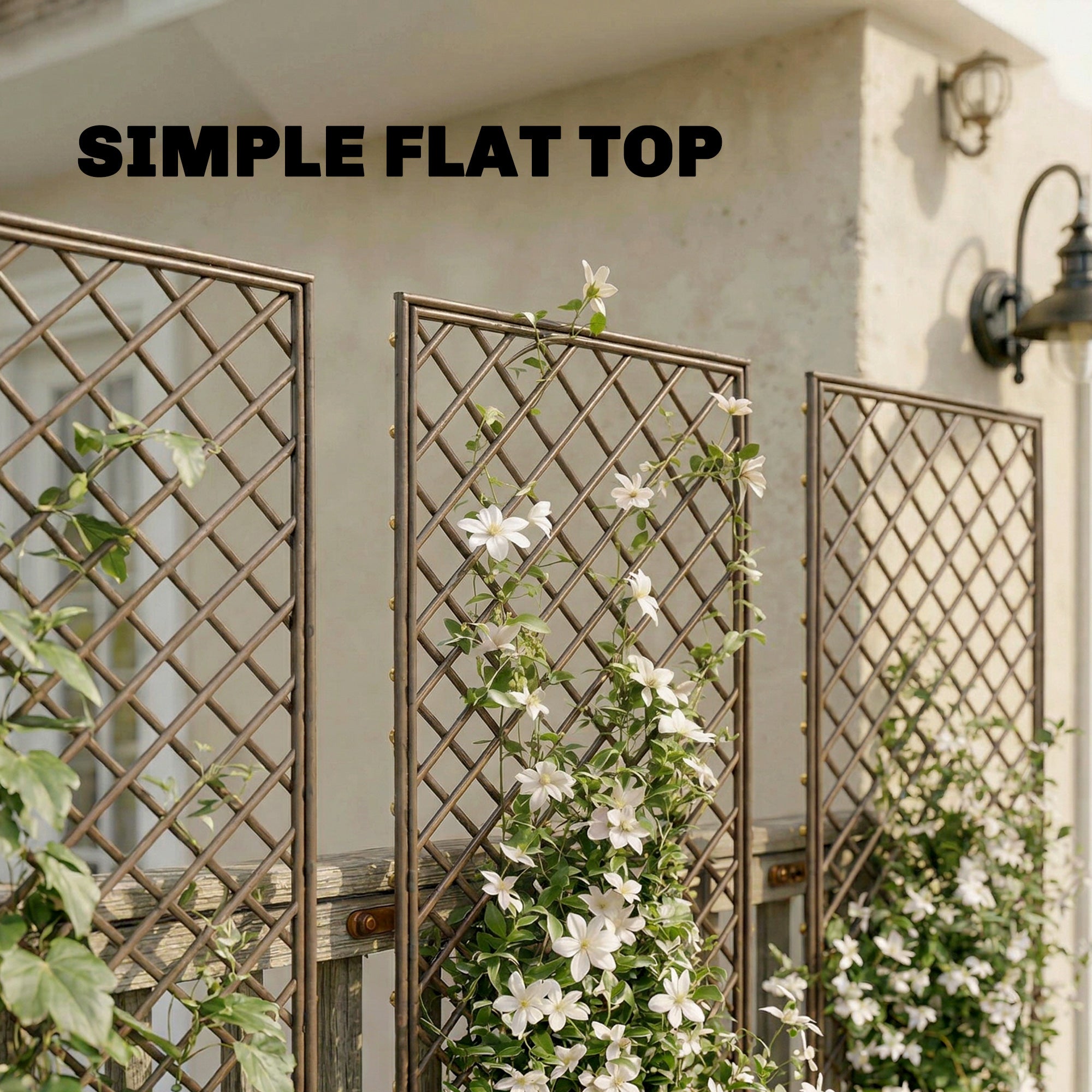 Outsunny Garden Trellis, Decorative Trellis Panels for Climbing Outdoor Plants, Natural Wood Finish 