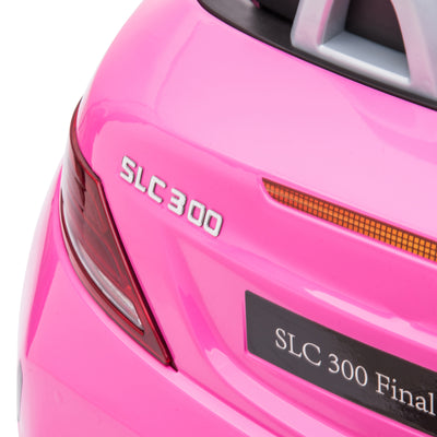 AIYAPLAY Benz SLC 300 Licensed 12V Electric Car for Kids, Kids' Electric Ride on with Parental Remote, Music Lights, Suspension Wheels for 3-6 Years, Pink 