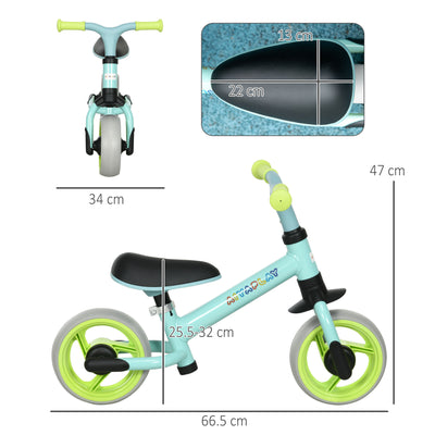 AIYAPLAY 8" Balance Bike, Lightweight Training Bike for Children, with Adjustable Seat, EVA Wheels, Easy installation - Green 