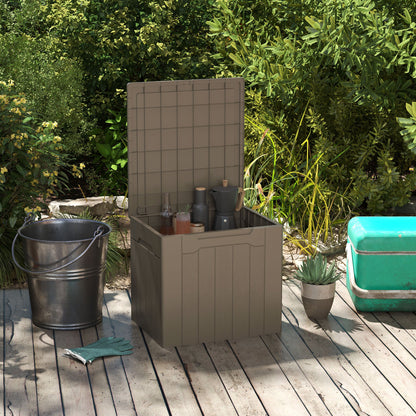 HOMCOM 107 L Plastic Storage Chest with Lid - Dark Brown 