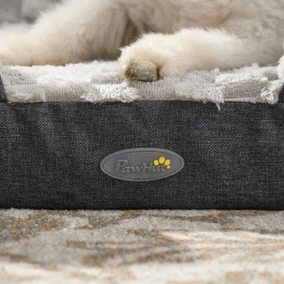 PawHut Calming Dog Bed Pet Mattress w/ Removable Cover, Anti-Slip Bottom, for Small Dogs, 70L x 50W x 18Hcm - Charcoal Grey 