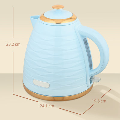 HOMCOM 3kW Rapid Boil Honeycomb Kettle - Light Blue 