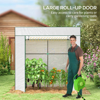 Outsunny PE Cover Walk-in Outdoor Greenhouse, White 