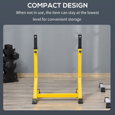 HOMCOM 83.5L x 71.5W x 126H cm Dip Station Chin Up Parallel Bars Pull Up Power Tower Home Gym Workout Bicep Tricep Fitness Equipment Height Adjustable 