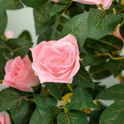 HOMCOM Set of Two Faux Rose Plants, with Pots 