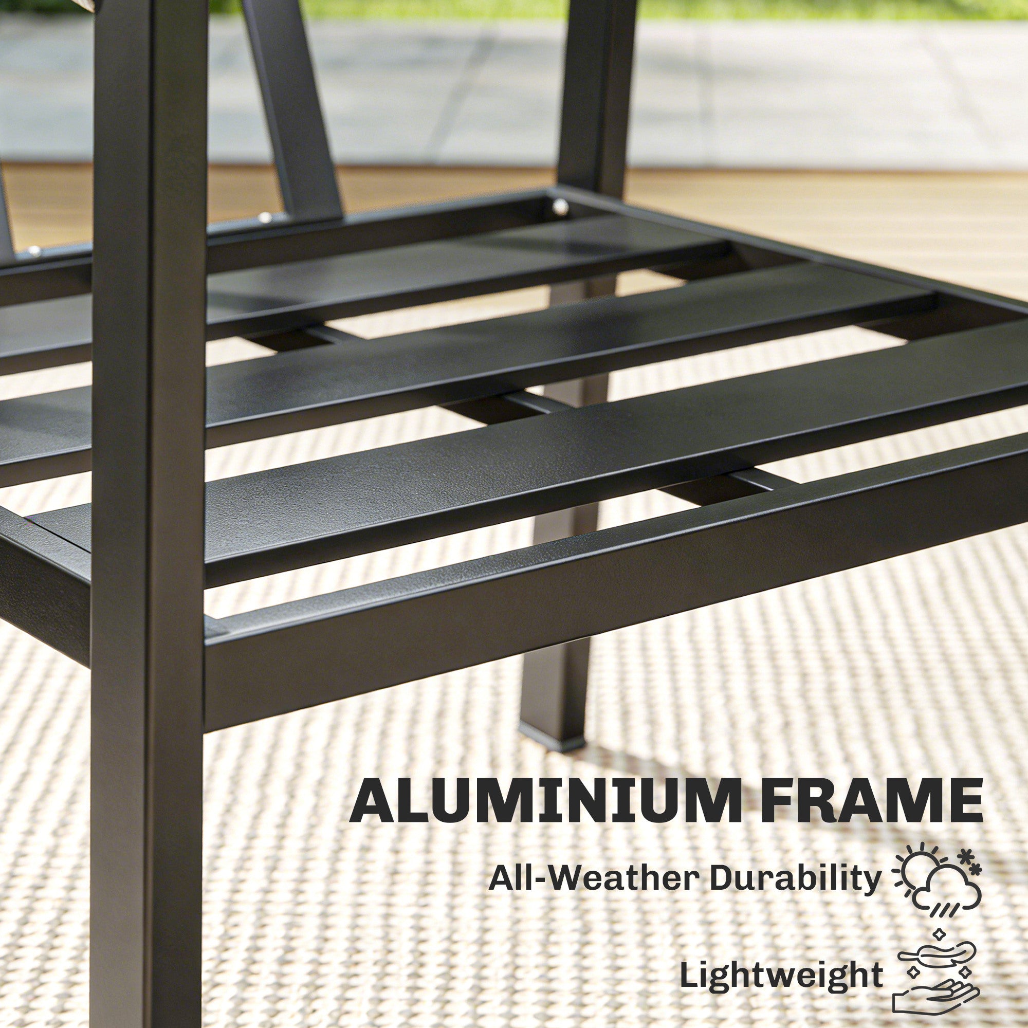 Outsunny Aluminium Garden Furniture Set, 4 Seater Outdoor Patio Furniture with Loveseat, 2 Armchairs, Slatted Table 