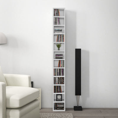 HOMCOM 204 CD Tall Narrow Media Storage Tower - White 