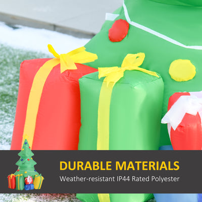 HOMCOM 5ft Inflatable Christmas Tree Xmas Air Blown Holiday Decoration LED Lawn Yard Outdoor Ornaments 