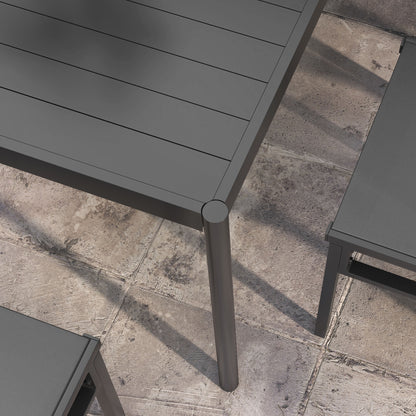 Outsunny Seven-Piece Steel Dining Set, with Aluminium-Top Table 