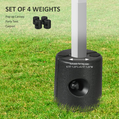 Outsunny HDPE Tent Weights Set of 4, Canopy Weights, Fill with Water or Sand, 48KG 