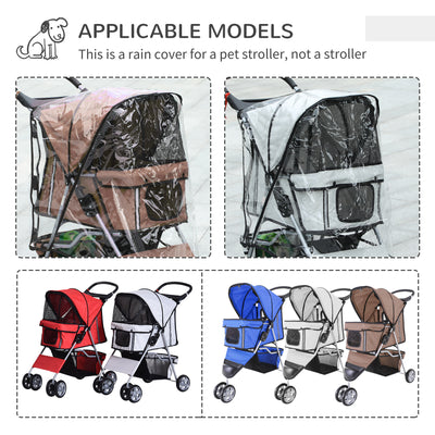 PawHut Dog Stroller with Cover for Small Miniature Dogs, Folding Cat Pram Dog Pushchair with Cup Holder, Storage Basket, Reflective Strips, Brown 