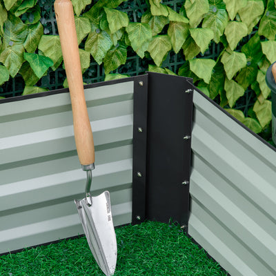 Outsunny Metal Raised Garden Bed Planter Box Outdoor Planters for Growing Flowers, Herbs, Grey, 241x90.5x30cm 