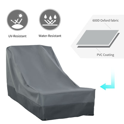 Outsunny Rectangular Patio Furniture Cover for Chairs Water UV Resistant Protection 600D Oxford Fabric Rattan Lounge Clean Cover, 200 x 86 x 82cm 