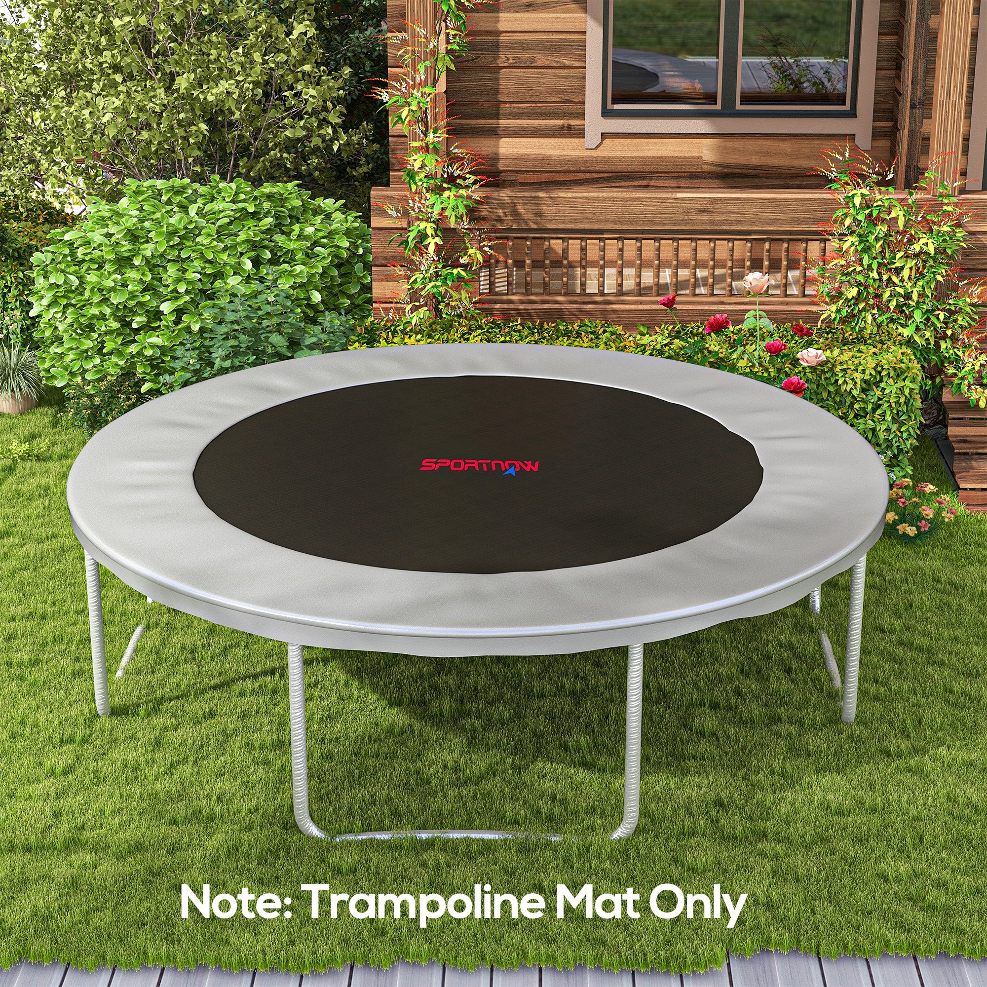 SPORTNOW Replacement Trampoline Mat with Spring Pull Tool, 72 V-Hooks, for 12ft Trampoline using 14cm Springs, Orange 