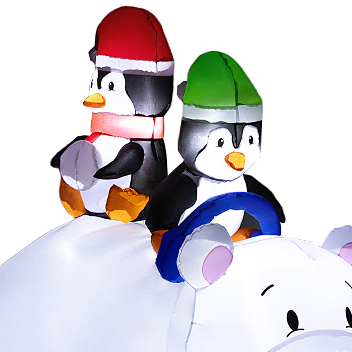 Outsunny 6.4ft Inflatable Polar Bear and Penguin Christmas Inflatable 