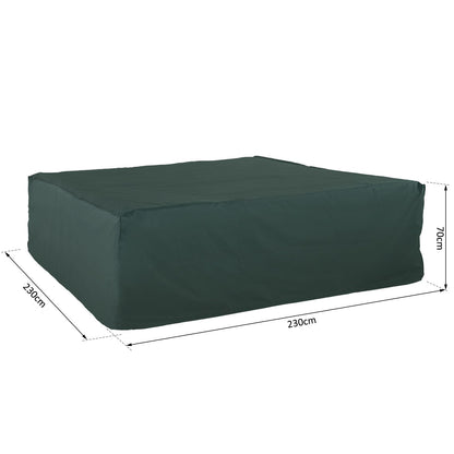 Outsunny Large Patio Garden Furniture Set Cover 600D Oxford Square Waterproof, 230 x 230 x 70 cm, Green 