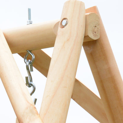 Outsunny Outdoor 2 Seater Swing Chair Larch Wood Garden Swing Seat Porch Hammock Bench Lounger 