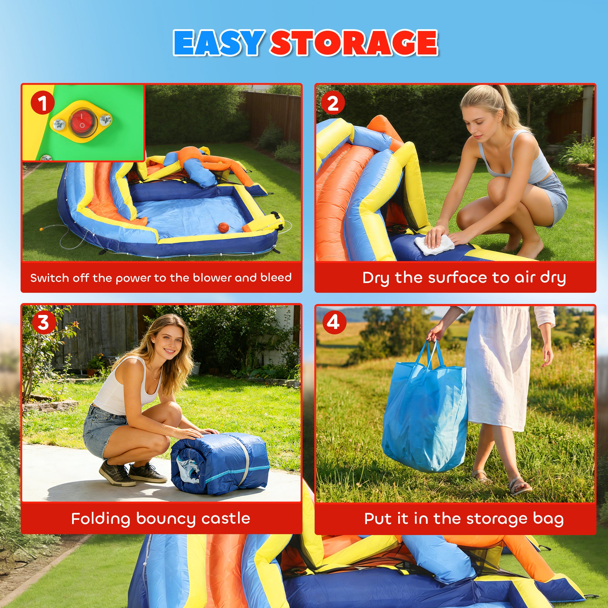 AIYAPLAY Bouncy Castle for Kids, Inflatable Bounce House with Slide, Pool (Ball Pit), Climbing Wall and Blower for Outdoor 
