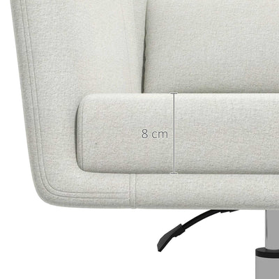 HOMCOM Modern Accent Chair with Swivel Base, Height Adjustable Arm Chair with Pillow for Living Room, Bedroom, Cream White 