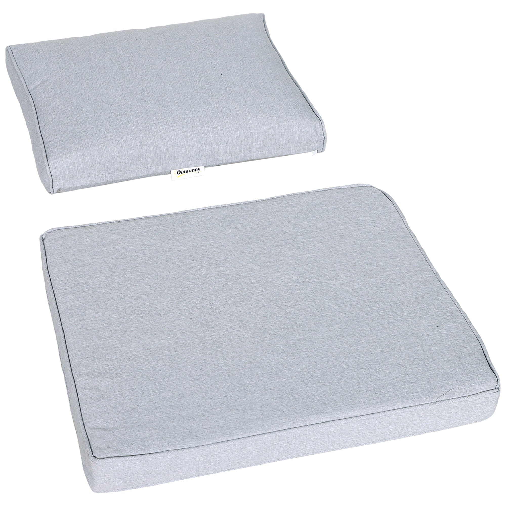 Outsunny 4pcs Garden Sofa Set 2 Single Armchair, 1 Bench & 1 Coffee Table Set Aluminum Frame Patio Furniture with Cushions, Black 