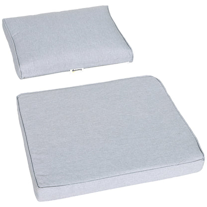 Outsunny 4pcs Garden Sofa Set 2 Single Armchair, 1 Bench & 1 Coffee Table Set Aluminum Frame Patio Furniture with Cushions, Black 