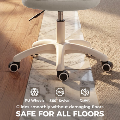 HOMCOM Office Chair, Armless Computer Desk Chair with Breathable Mesh, Adjustable Height, Swivel Wheels, Grey