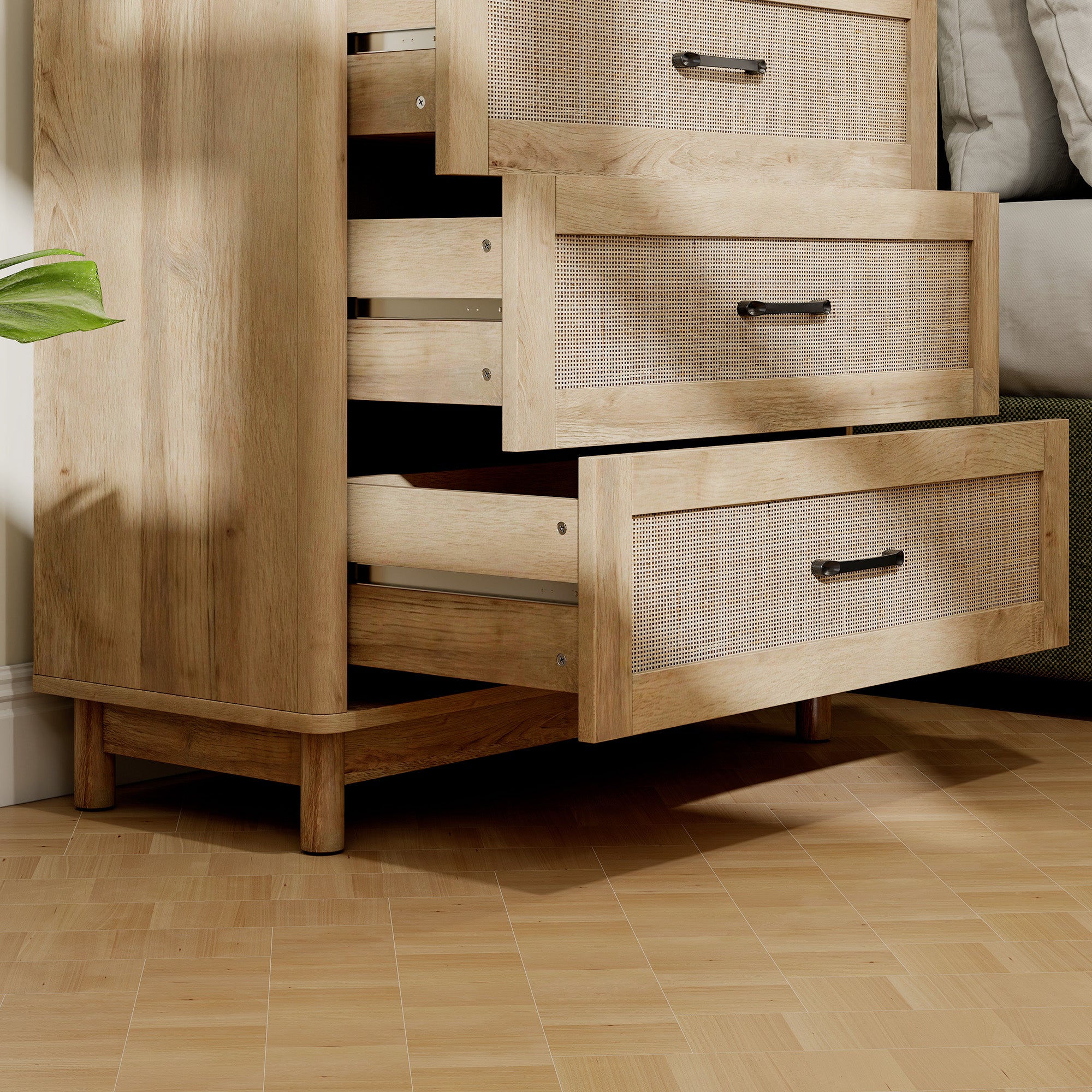HOMCOM 76 cm Wide Drawer Chest of Drawers with 3 Drawer - Oak 