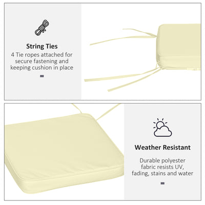 Outsunny Set of 6 Pcs Chair Cushion, 42Lx42Wx5T cm-Cream White 
