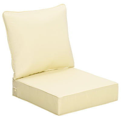 Outsunny Outdoor Seat and Back Cushion Set Patio Deep Seating Chair Replacement Cushion 
