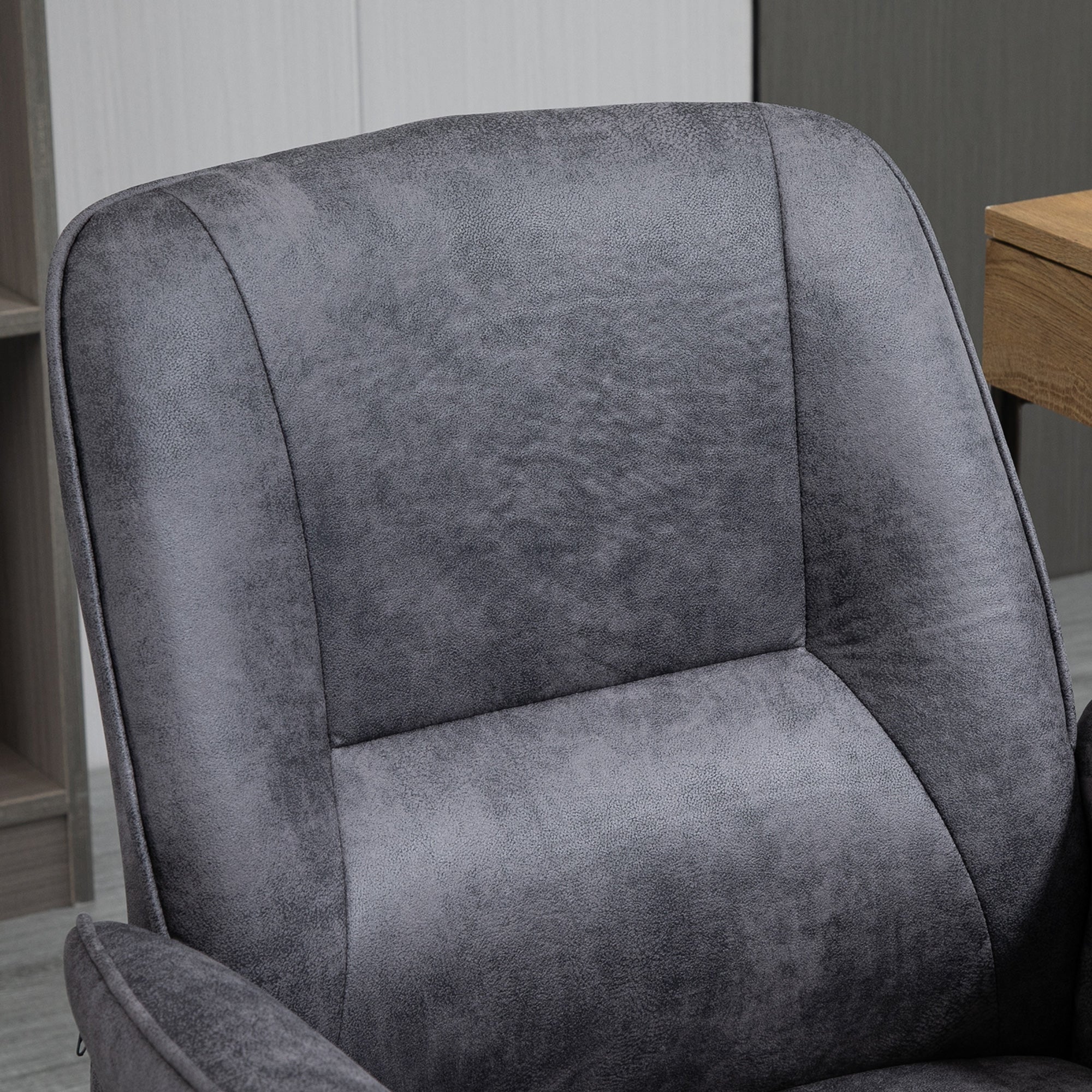 Vinsetto Swivel Computer Office Chair Mid Back Desk Chair for Home Study Bedroom,  Charcoal Grey 