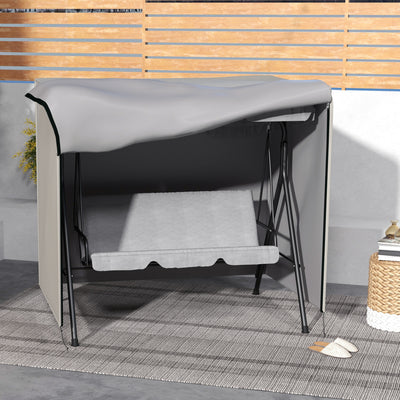 Outsunny 152 x 177cm Three-Seater Swing Chair Protective Cover Light Grey 