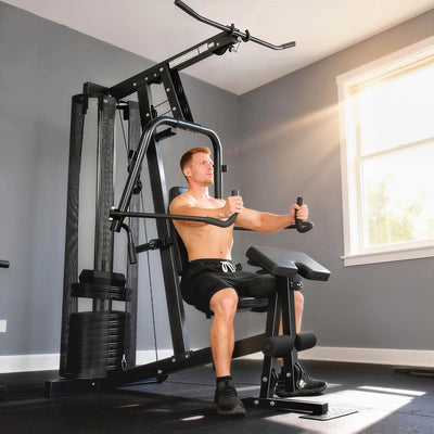 SPORTNOW Multi Gym with Adjustable Seat and Back, All in One Home Gym Machine with 45kg Weight Stack for Full Body Strength Training 