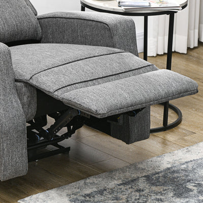 HOMCOM 150\'c2\'b0 Electric Reclining Chair, with USB port and Footrest - Charcoal Grey 